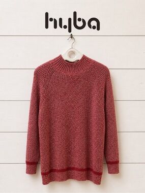 HYBA – Red Knit Tunic Sweater (Size L)